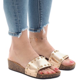 Salto alto champanhe AC-2809 dourado