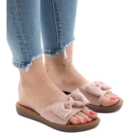 Chinelos rosa com laço 6376-2