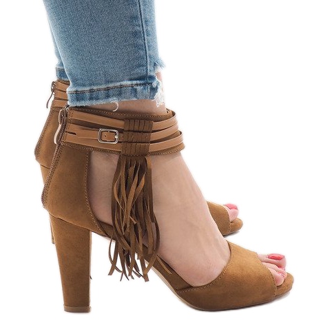 Sandálias camelo no boho post 1275-GL castanho Sandálias camelo no boho post 1275-GL castanho