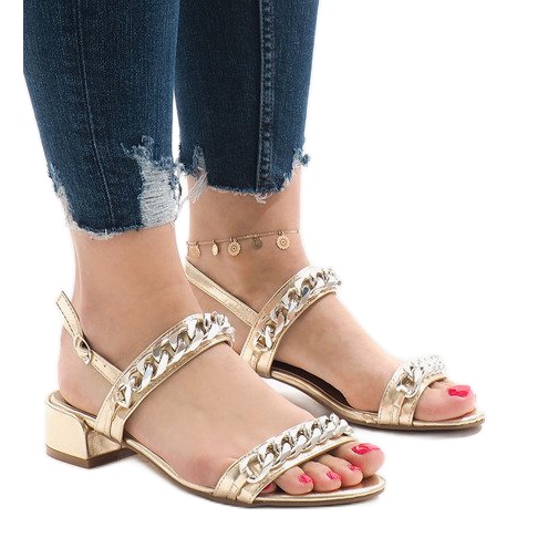 Sandálias de salto alto ouro 77-15 dourado