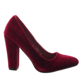 Bombas de veludo vermelho no pilar 91603-1 multicolorido