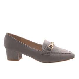 Salto alto em camurça cinza 7078-P