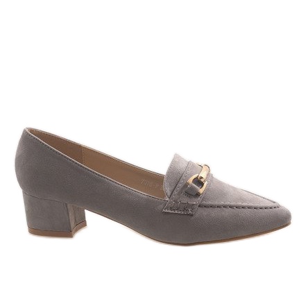 Salto alto em camurça cinza 7078-P