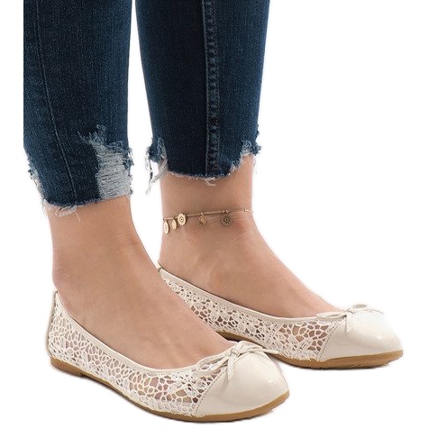 Bailarinas aberturas bege 98-5y Bailarinas aberturas bege 98-5y