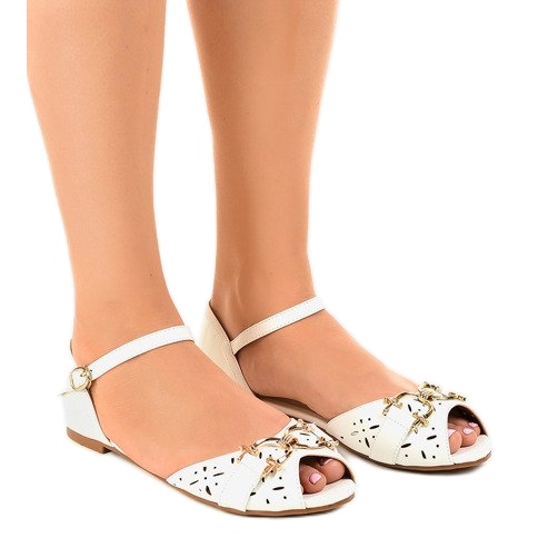 Sandálias brancas com fivela GF-180 branco