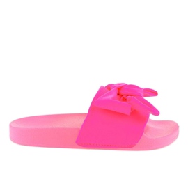 Chinelos rosa neon com um laço MU-6