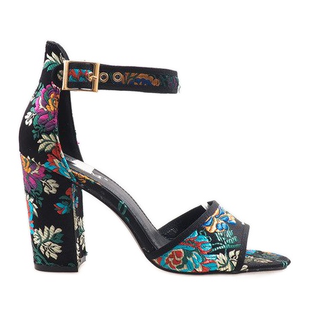 Sandálias pretas no poste 77-14 preto