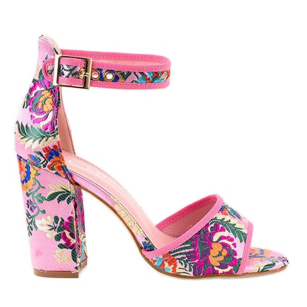 Sandálias rosa no poste 77-14