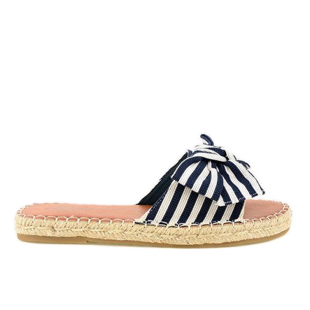 Chinelos azul marinho com laço Z-23 branco