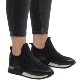Tênis pretos feitos de Lycra R-403 branco