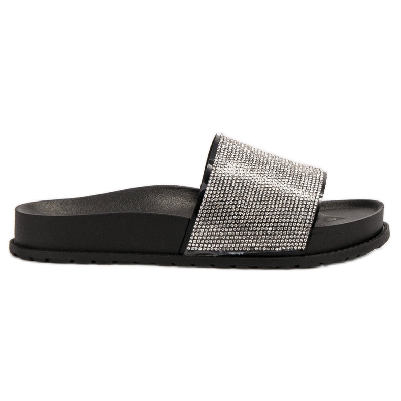 Bestelle Chinelos de borracha com zircônia cúbica preto