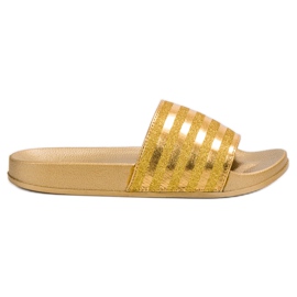 Weide Chinelos com brilho amarelo