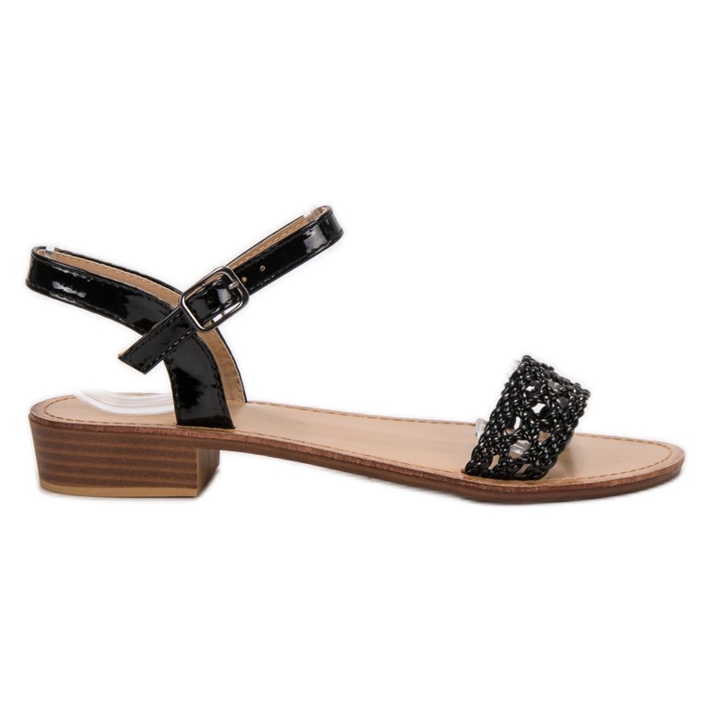 SHELOVET Sandálias de salto alto trançadas preto