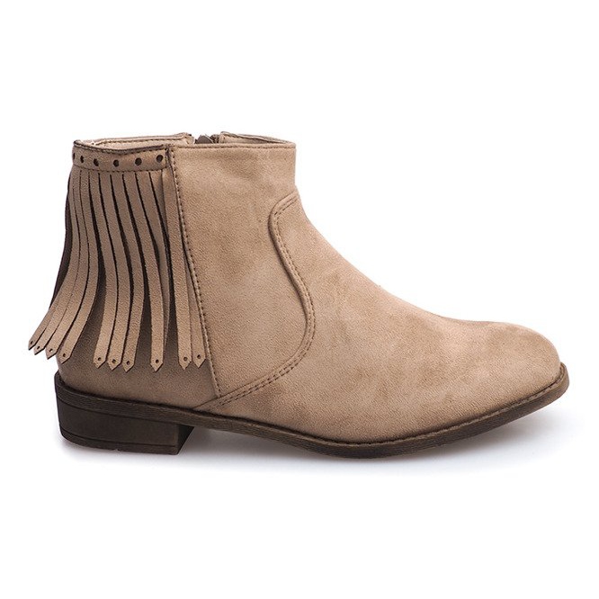 Botas de camurça estilo Boho 8355 Bege