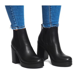 Botas de salto com elástico X9098 preto Botas de salto com elástico X9098 preto