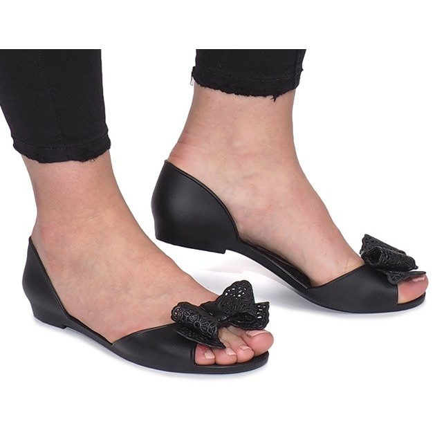 Sandálias pretas Meliski com laço Delmar preto