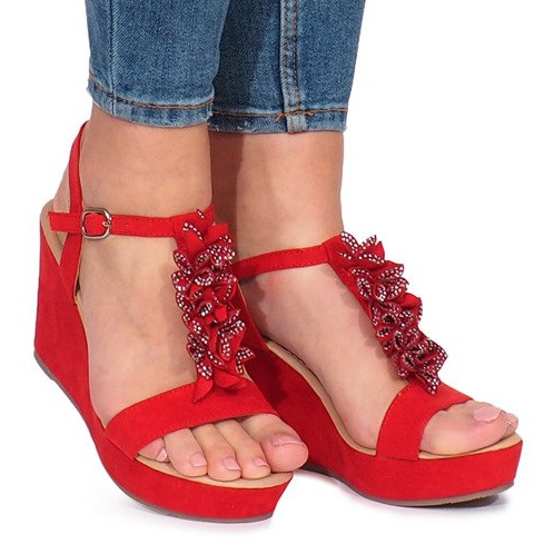 Sandálias de cunha Liris vermelhas vermelho