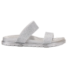 EXQUILY Chinelos de borracha elegantes cinza