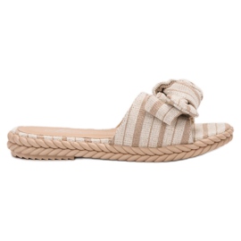 SHELOVET Chinelos com laço marrom