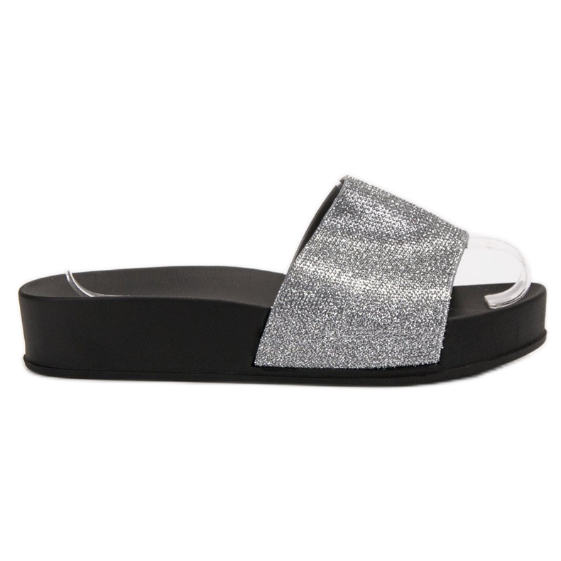 SHELOVET Chinelos de borracha na plataforma cinza