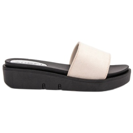 SHELOVET Sandálias de cunha marrom