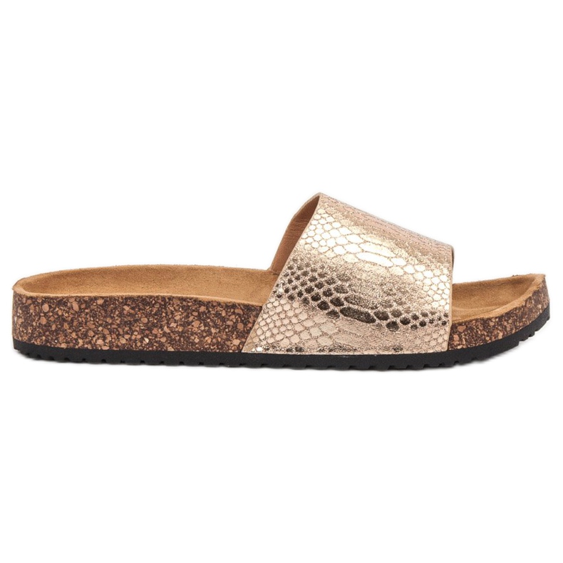 Jumex Chinelos femininos dourados