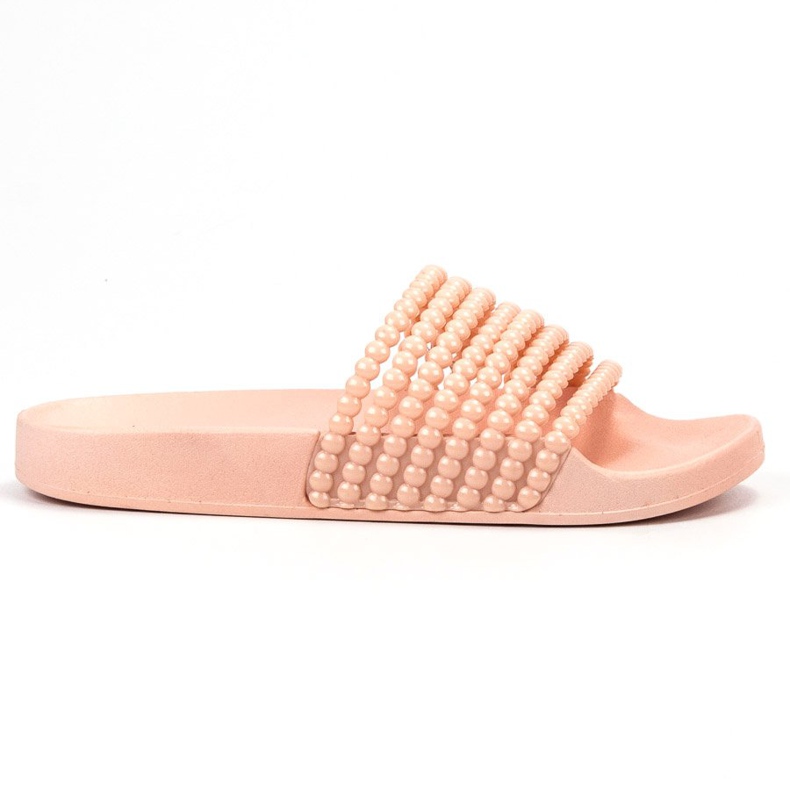 Bestelle Chinelos de borracha com miçangas rosa