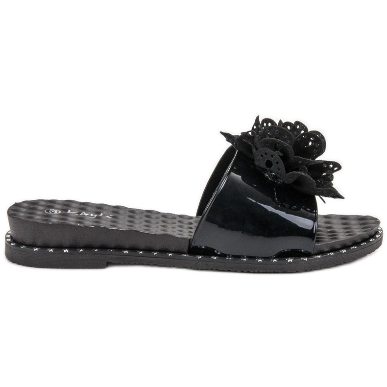 Kayla Chinelos de borracha preta preto