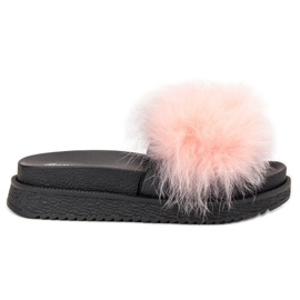 SHELOVET Chinelos com pele rosa