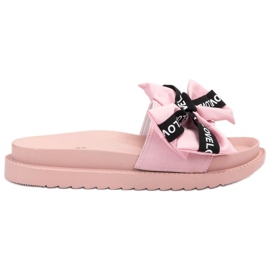 Jumex -de-rosa Flip Flops Com Arco De Amor