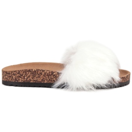 Bona Chinelos com pele branco Bona Chinelos com pele branco