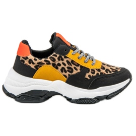 SHELOVET Tênis colorido com estampa de leopardo multicolorido
