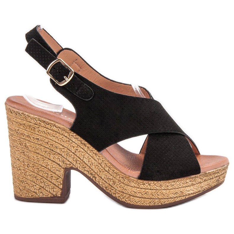 Anesia Paris Sandálias de salto alto leves preto