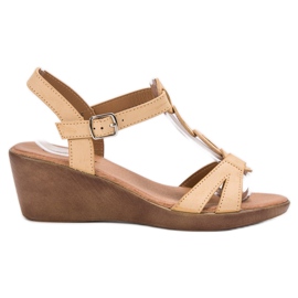 Renda Sandálias Light Wedge marrom