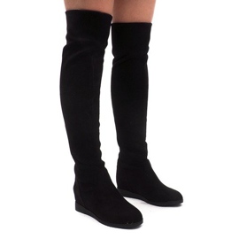 Botas altas com joelho isolado 168-108 Preto