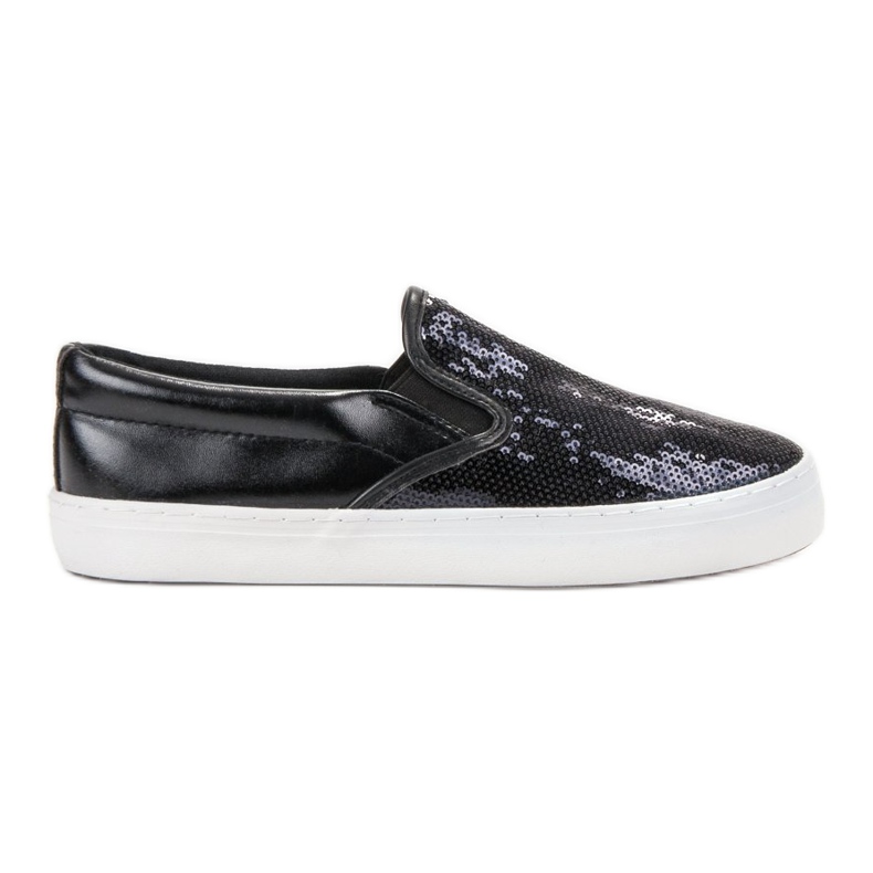 SHELOVET Slipons com lantejoulas preto