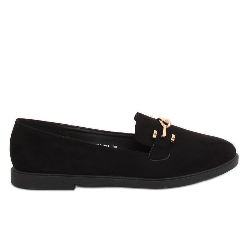 Mocassins femininos negros 1631-127 Preto