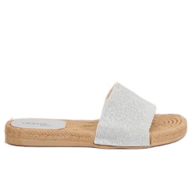 Cinza Chinelos de prata para mulheres JFF-V182 Silver