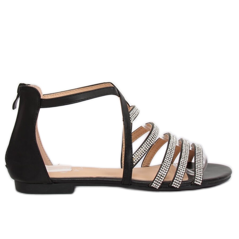 Sandálias pretas femininas LL6339 pretas preto