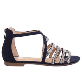 Sandálias azul marinho para mulheres LL6339 Blue azul-marinho