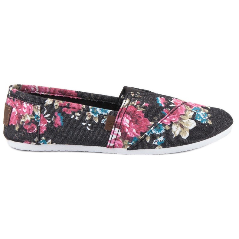 SHELOVET Slipony In Flowers preto multicolorido