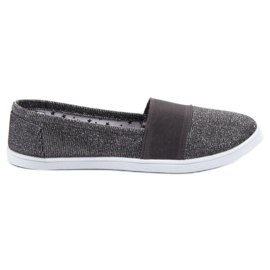 SHELOVET Tênis Slip-on Com Glitter cinza SHELOVET Tênis Slip-on Com Glitter cinza