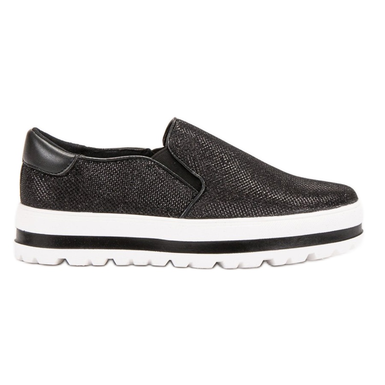 SHELOVET Slipons leves na plataforma preto