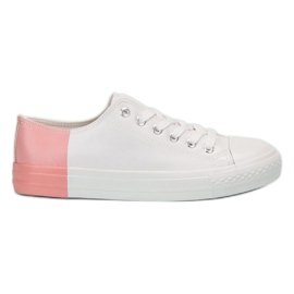 SHELOVET Tênis Com Couro Eco branco