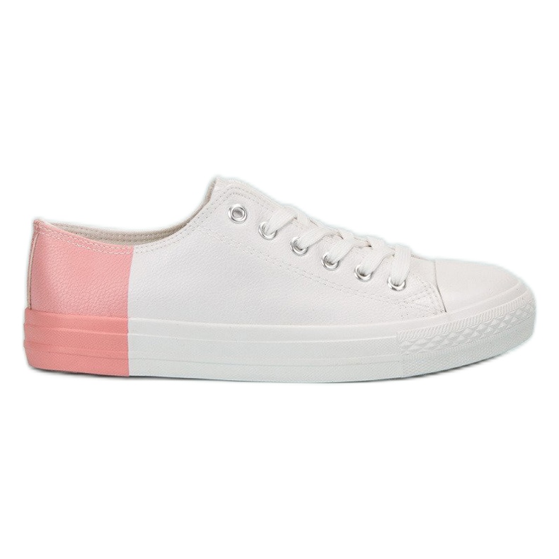 SHELOVET Tênis Com Couro Eco branco