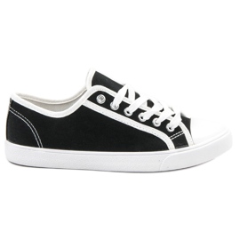 SHELOVET Tênis baixo feminino branco preto