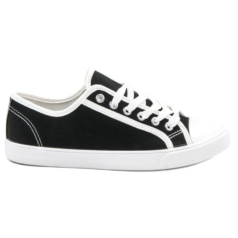 SHELOVET Tênis baixo feminino branco preto