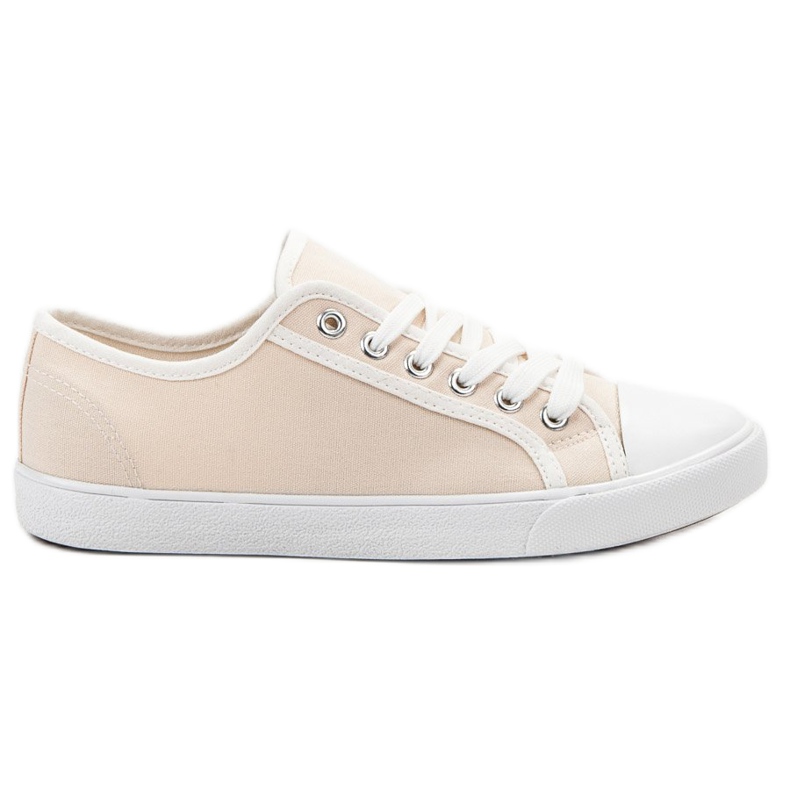 SHELOVET Tênis baixo feminino branco castanho