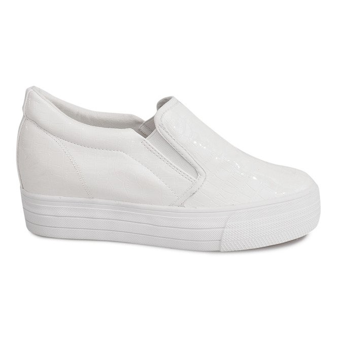 Tênis lacados em cunha KB-125 branco