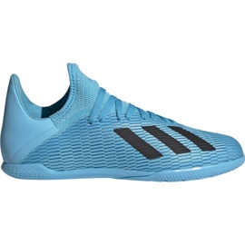 Chuteiras adidas X 19.3 In Jr F35354 azul Chuteiras adidas X 19.3 In Jr F35354 azul